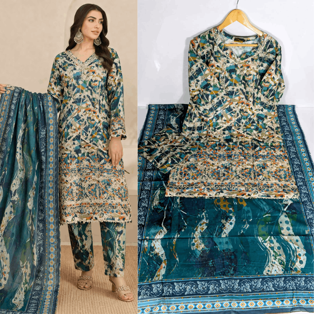 Breeza Embroidered 3PC Ready to wear Design No- 6005