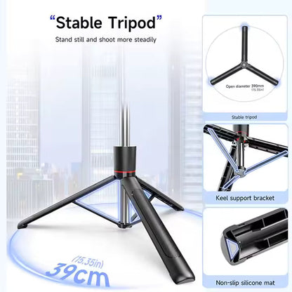 Selfie Stick Tripod with handle Grip 7 Feet Length , Bluetooth Remote , Light