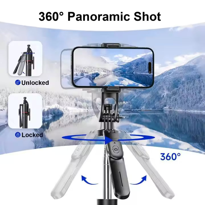 Selfie Stick Tripod with handle Grip 7 Feet Length , Bluetooth Remote , Light