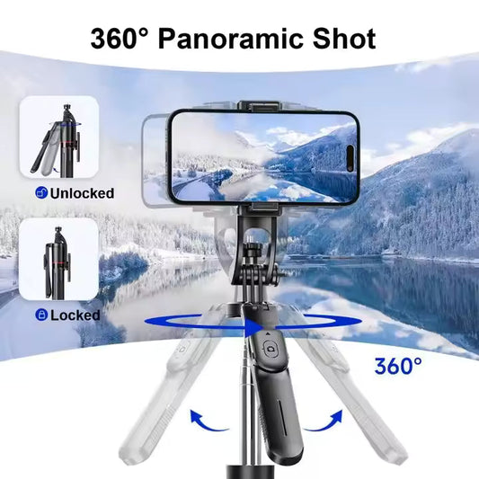 Selfie Stick Tripod with handle Grip 7 Feet Length , Bluetooth Remote , Light