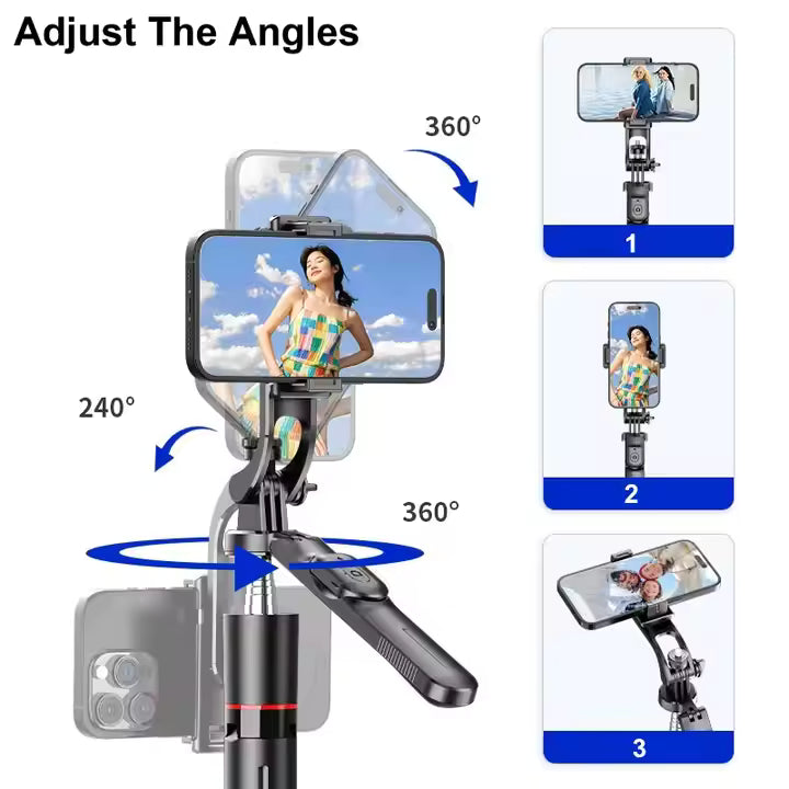 Selfie Stick Tripod with handle Grip 7 Feet Length , Bluetooth Remote , Light