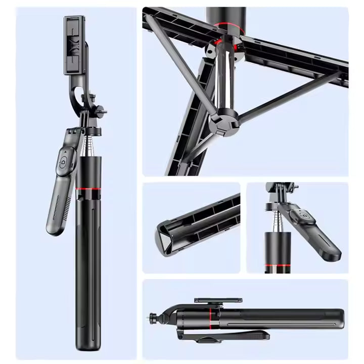 Selfie Stick Tripod with handle Grip 7 Feet Length , Bluetooth Remote , Light