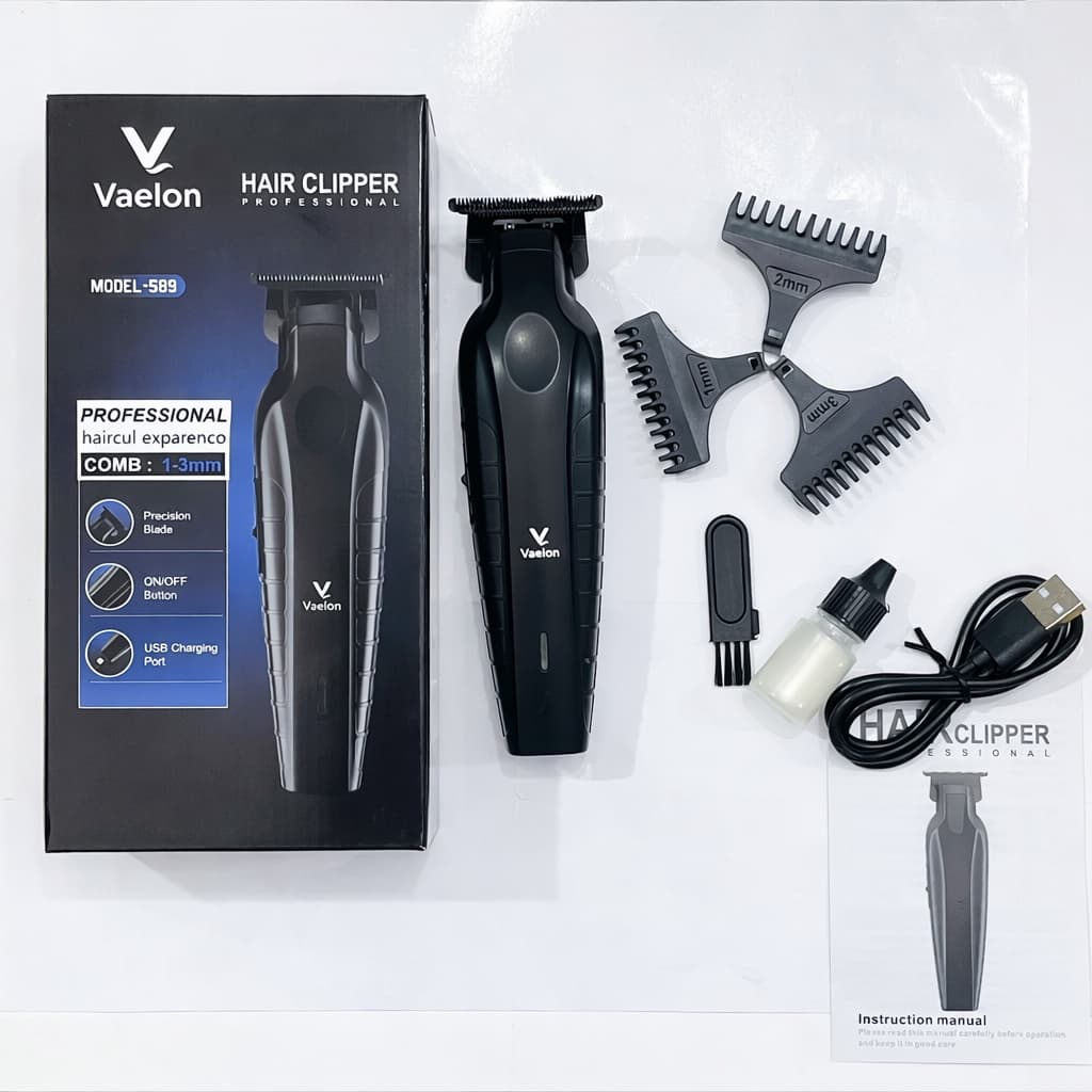 Vaelon Professional Hair Clipper With multiple guide combs